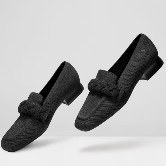 vivaia Shoes - Black Braided Strap Loafers - Women